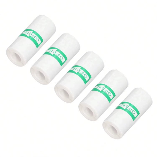 Mini Pocket Printer 5 Rolls of Self-Adhesive Paper Portable Thermal Printer for Printer Suitable for Home Office Study and Work