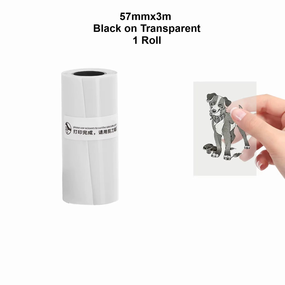 Mini Pocket Printer 5 Rolls of Self-Adhesive Paper Portable Thermal Printer for Printer Suitable for Home Office Study and Work